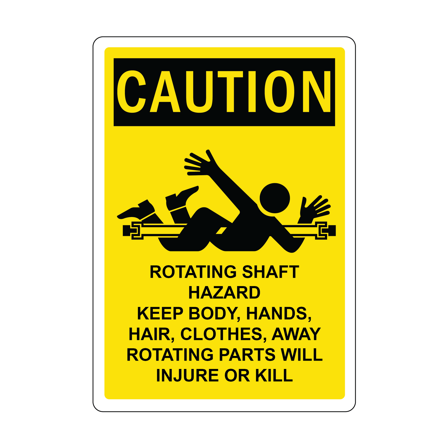 Decal -  Caution, Rotating Shaft Hazard